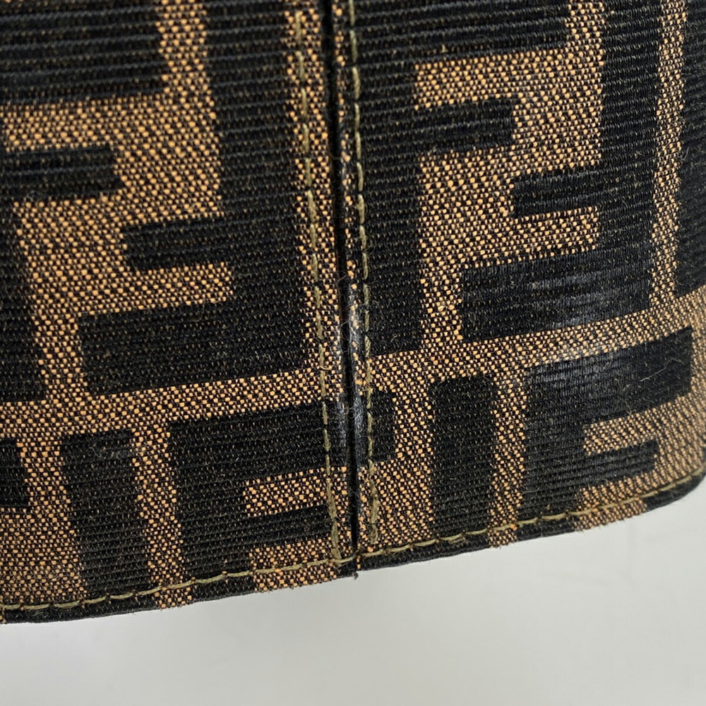 Fendi Zucca Vanity Bag Shoulder Handbag Cosmetic Clutch Canvas Brown - Picture 4 of 7
